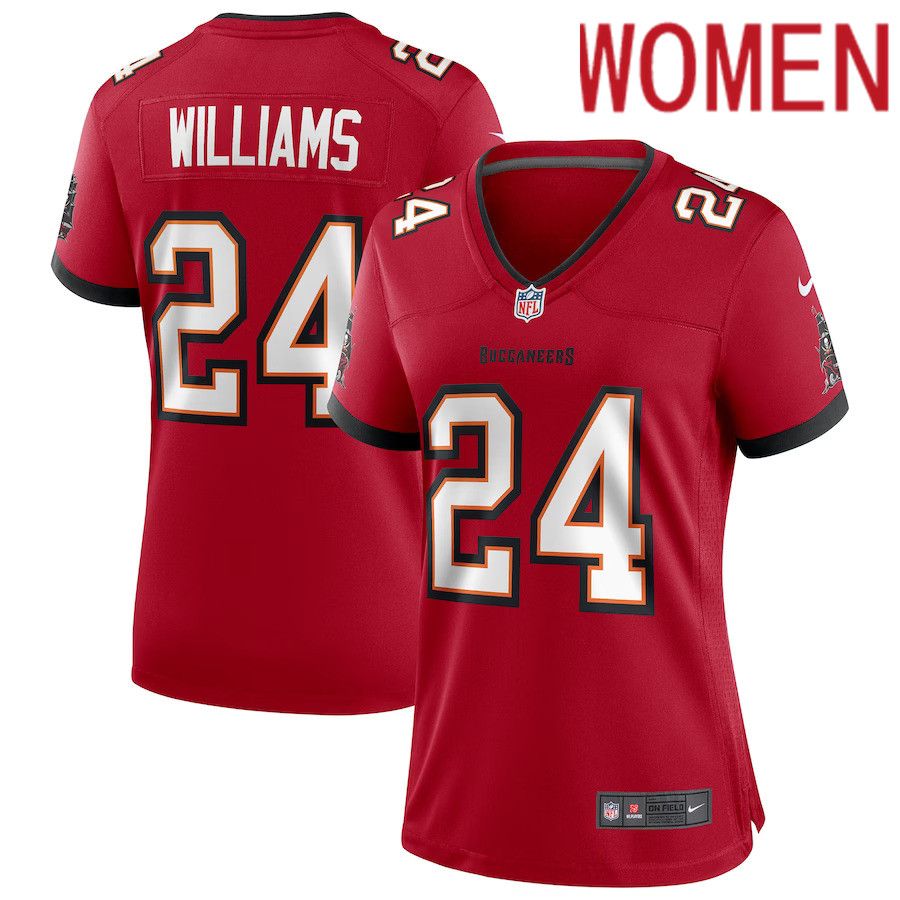 Women Tampa Bay Buccaneers #24 Cadillac Williams Nike Red Game Retired Player NFL Jersey